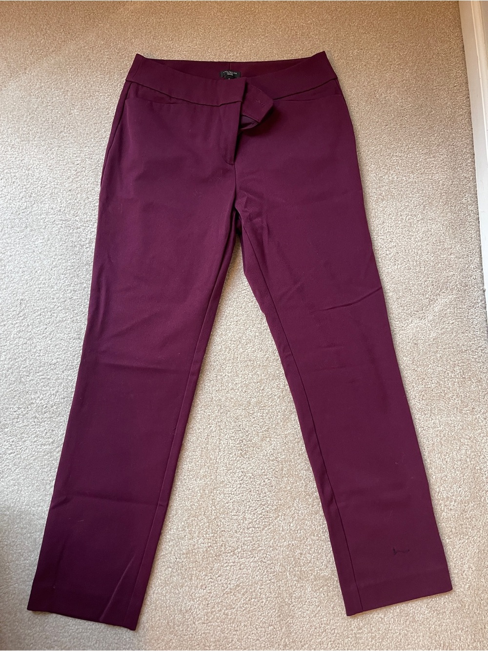 Ann Taylor Plum Straight-Leg Dress Pants